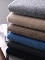 Noxwear - CHICUU Men's 100% Cashmere Sweater Zipper Pullover Mock Neck Long Sleeve Basic Cashmere Knitwear Autumn Winter Clothing Tops