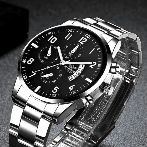 Noxwear - 1PC Men's Luxury Watch Fashion Business Calendar Men's Steel Belt Watch