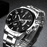 Noxwear - 1PC Men's Luxury Watch Fashion Business Calendar Men's Steel Belt Watch