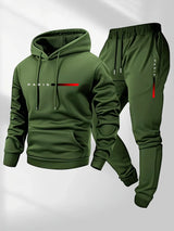 Noxwear-Printed sweatshirt set, men's hoodie and pants set, warm and casual sports pullover and pants set for spring, autumn, and winter