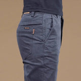 Noxwear - 2025 Summer Thin Cotton Men's Casual Pants Trendy Versatile Elastic Light Business Trousers Work Formal Slim Straight Pants