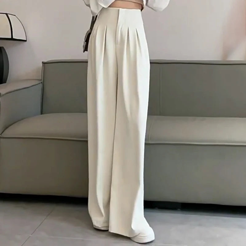 Noxwear 2024 Ultra High Waist Wide Leg Pants Straight Drooping Spring and Summer All-Match Trousers Thick Suit Pants Mop Pants