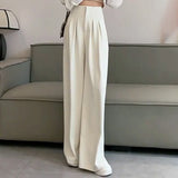 Noxwear 2024 Ultra High Waist Wide Leg Pants Straight Drooping Spring and Summer All-Match Trousers Thick Suit Pants Mop Pants