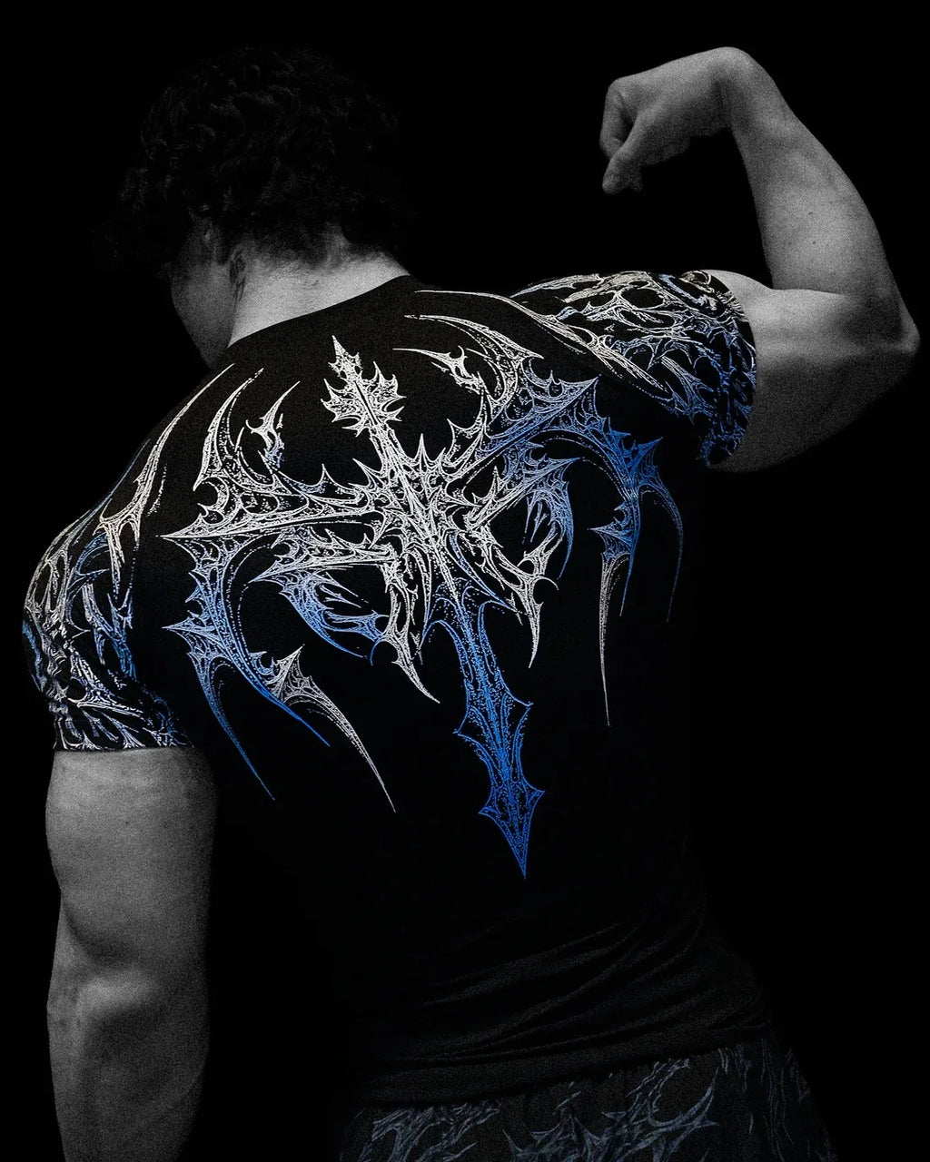 Noxwear - GYM T-shirt Men's Dark Gothic Print Muscle Tee  High Elasticity And Quick Drying Exercise For Bodybuilding Training 2025 Summer