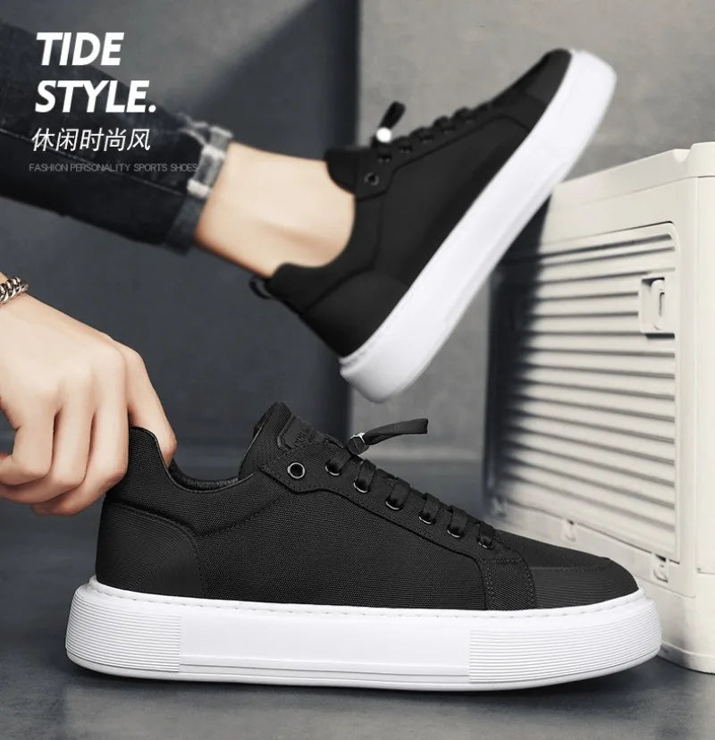 Noxwear - Mens Canvas Shoes 2025 Summer New Comfortable Breathable Casual Board Shoes Platform Heightening Sneakers Men zapatillas hombre