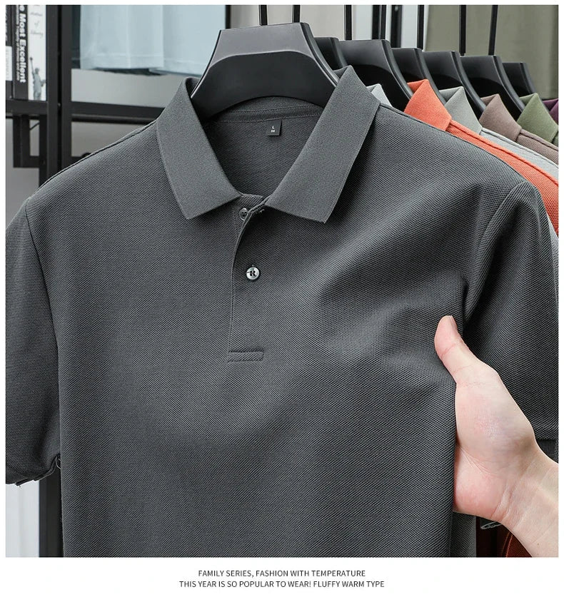 Noxwear - Men's 100% Cotton Polo Shirt - Summer Casual Breathable Tee,19 Colors,Ideal for Golf and Sports,Business Casual,Silk-Like Finish
