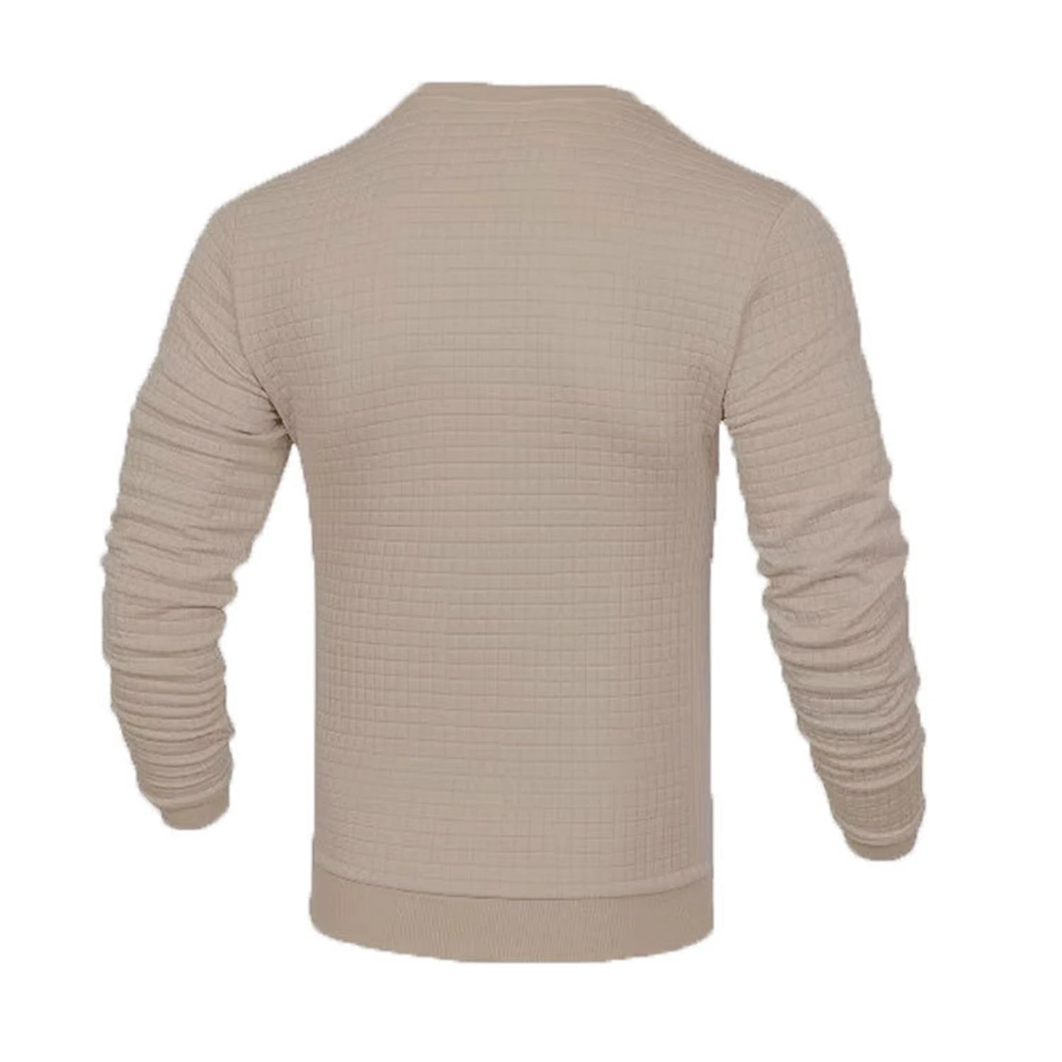 Noxwear - Men's coat fashion small check Waffle youth round neck jacquard check hoodie