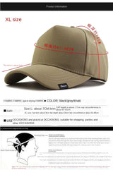 Noxwear-Brand Oohmy Baseball Hat for Men and Women, Quick Dry Hard Top, High Crown, Sports Hip Hop Caps, Big Head, Outdoor,