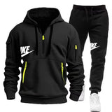 Noxwear-New men's autumn and winter suit zipper hoodie + trousers suit casual men's sportswear warm suit