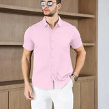 Noxwear -New Men's Business Casual Solid Color Short Sleeved Shirt for Summer Fashion No Ironing Comfortable and Versatile Top
