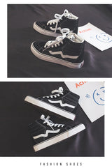 Noxwear - Spring New Shoes for Men Women Canvas Casual Shoes High Tops Flat Skateboard Vulcanized Shoes Lovers Cool Lace-up Sneaker