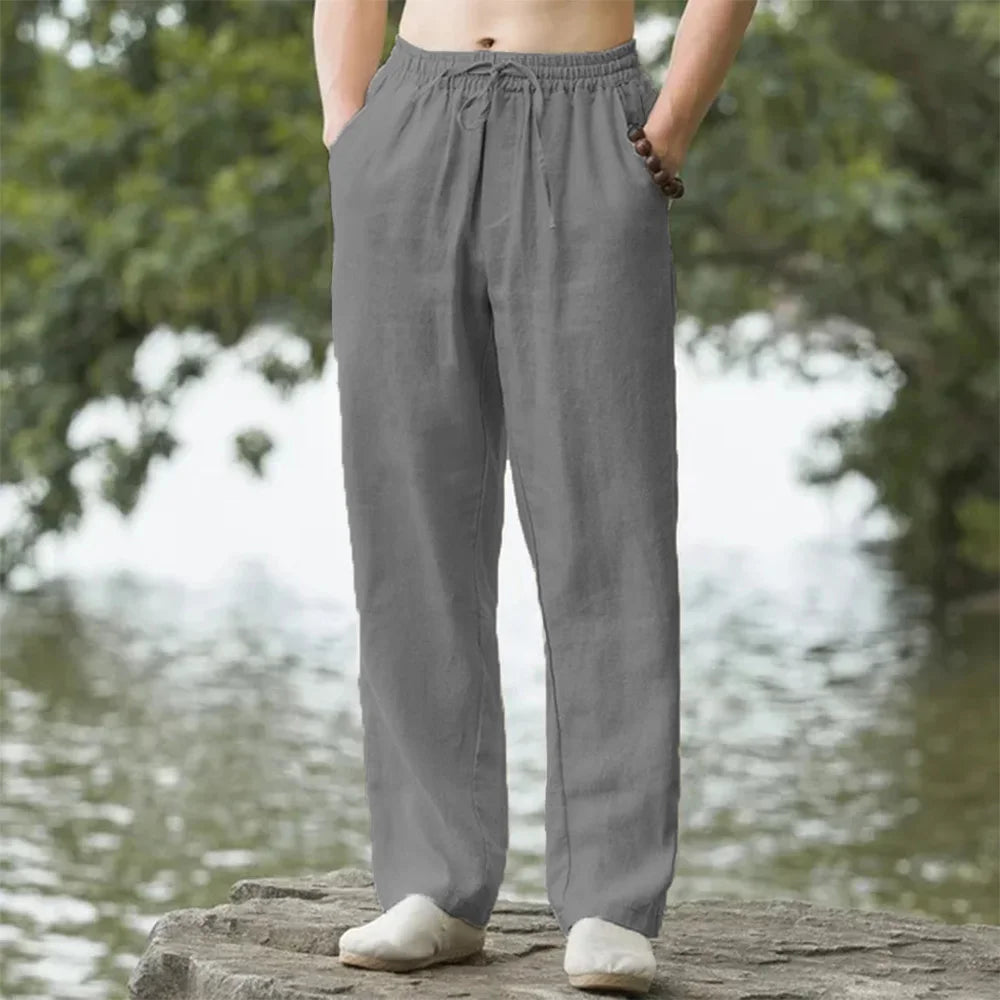 Noxwear - Men's Beach Pants Joggers  Streetwear Cotton Linen Sweatpants Casual Pants Hawaiian Vacation Loose Summer Long