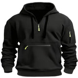 Noxwear-Men new autumn and winter multi-pocket zipper long-sleeved hoodie + sports and leisure pants two-piece fitness jogging suit