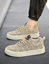 Noxwear - Men's Graffiti Prints Canvas Sneakers 2024 Spring Autumn Breathable Fashion Vulcanize Shoes Outdoor Lace Up Men Casual Shoes