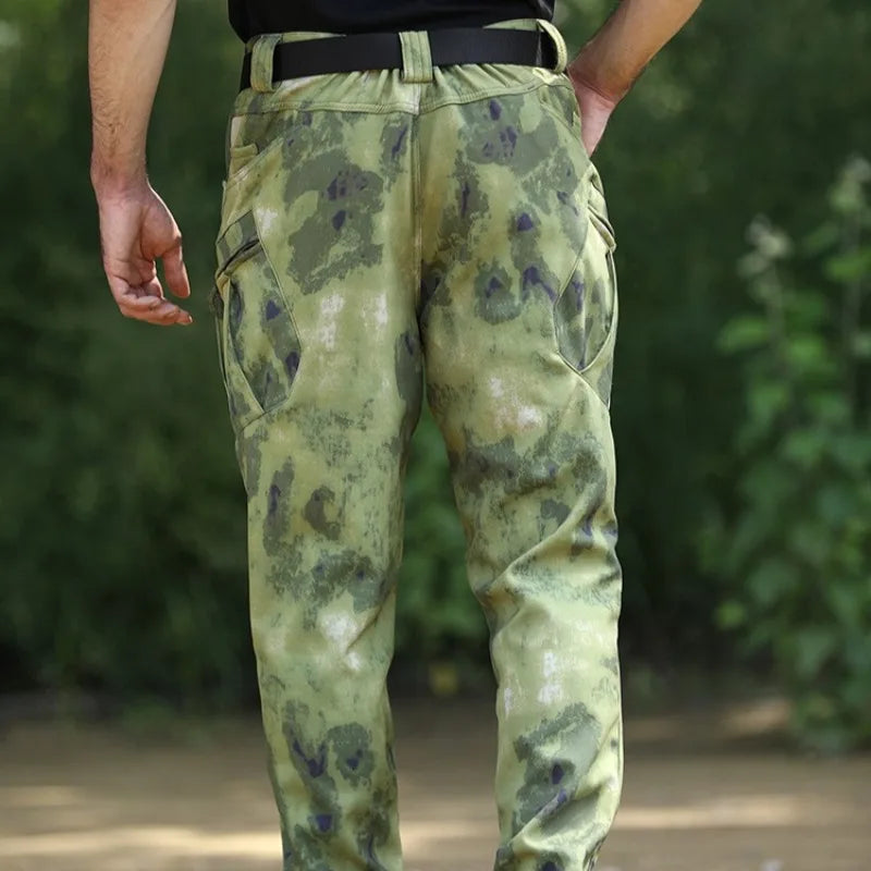 Noxwear - Men's Winter Pants Water Resistant Fleece Lined Snowboard Ski Softshell Tactical Pants with Multi-Pockets Outdoor Work Pants