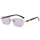 Noxwear - Rimless Sunglasses Rectangle Fashion Popular Women Men Shades Small Square Sun Glasses For Female Male Summer Traveling Oculos