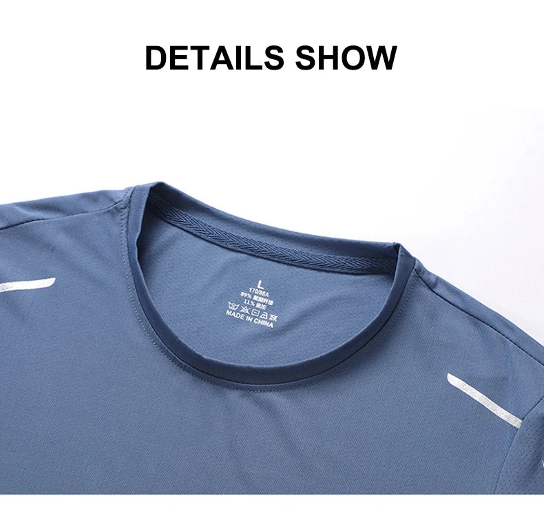 Noxwear - CHRLCK Men's Running Quick Drying T-shirts Breathable Hiking Fishing Tees Soft Elasticity Outdoor Sports Short Shirt Summer