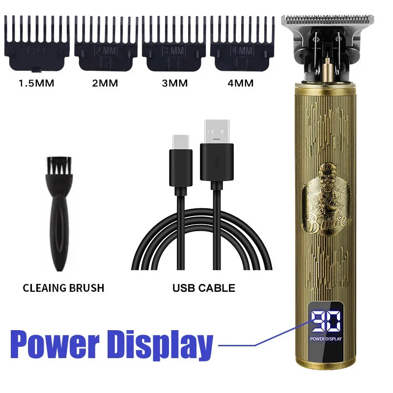 Noxwear - Vintage Hair Clipper Cordless Trimmer portable USB Fast Charging Hair Cutting Machine Electric Shaver Barber Professional Barber