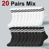 Noxwear - 5/10/20 Pairs Neutral Solid Color Round Neck Socks Spring Autumn Sweat Absorbing Breathable Comfortable All-season Sports Socks