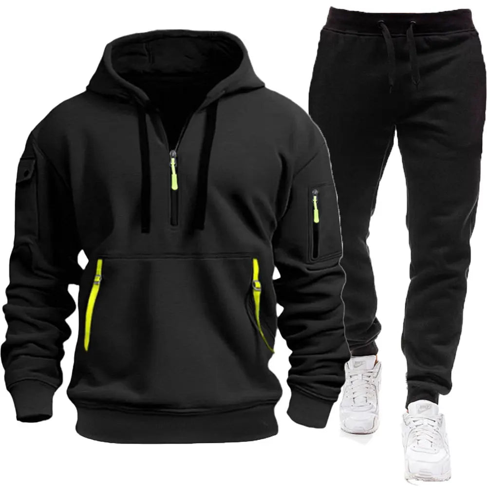 Noxwear-Sweatshirt set for autumn and winter outdoor sports and fitness trend hooded sweatshirt casual pants set
