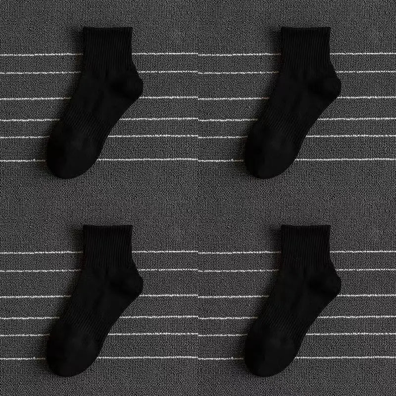 Noxwear - 5/10/20 Pairs Neutral Solid Color Round Neck Socks Spring Autumn Sweat Absorbing Breathable Comfortable All-season Sports Socks