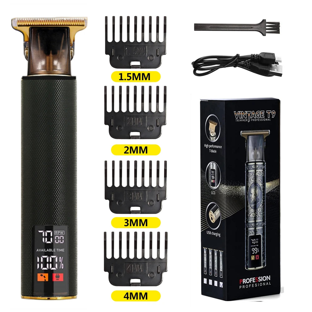 Noxwear - T9 LCD Electric Hairdresser Oil Shaving Head Electric Pusher Carving