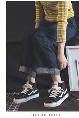 Noxwear - Spring New Shoes for Men Women Canvas Casual Shoes High Tops Flat Skateboard Vulcanized Shoes Lovers Cool Lace-up Sneaker