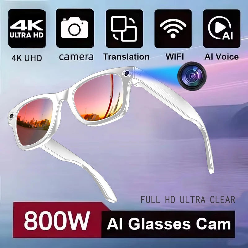 Noxwear - New 800W Camera AI Glasses Men Color-Changing Smart Translation Glasses Photo Video Recording Waterproof Call Smart Sunglasses