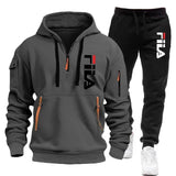 Noxwear-Two sets of 2025 new fashionable men's sportswear, a zippered hooded sweatshirt and sweatpants, for casual fitness and jogging