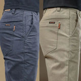 Noxwear - 2025 Summer Thin Cotton Men's Casual Pants Trendy Versatile Elastic Light Business Trousers Work Formal Slim Straight Pants