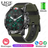 Noxwear - LIGE GPS Smart Watch Men LED Flashlight Compass Waterproof Bluetooth Call Health Watches Voice Assistant Military Smartwatch Men