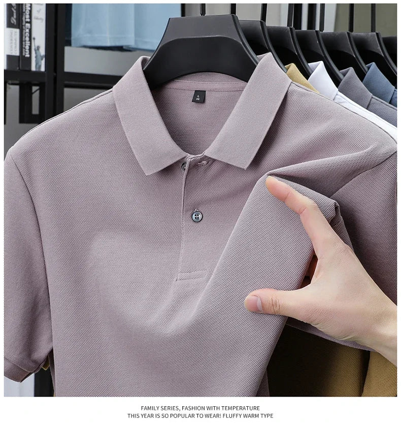 Noxwear - Men's 100% Cotton Polo Shirt - Summer Casual Breathable Tee,19 Colors,Ideal for Golf and Sports,Business Casual,Silk-Like Finish