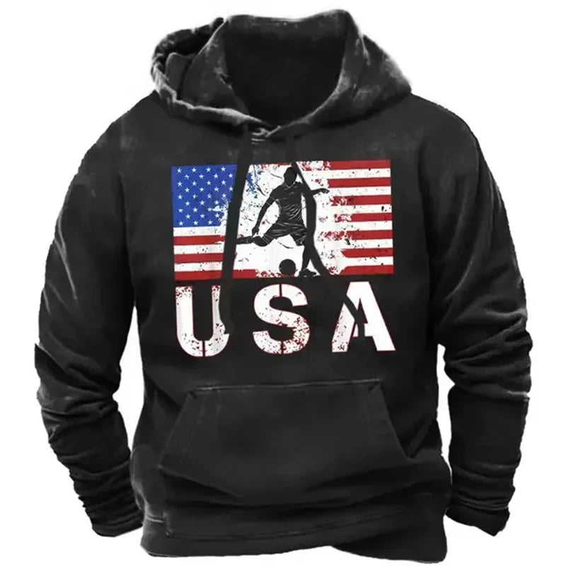 Noxwear - Fashion US Flag Print Hoodies For Men Hip Hop Trend Harajuku Vintage Clothes Spring and Autumn New in Sweatshirts Oversized Tops
