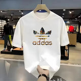 Noxwear - Summer and autumn simple and trendy machine-printed T-shirt loose and casual short-sleeved men's and women's sportswear top