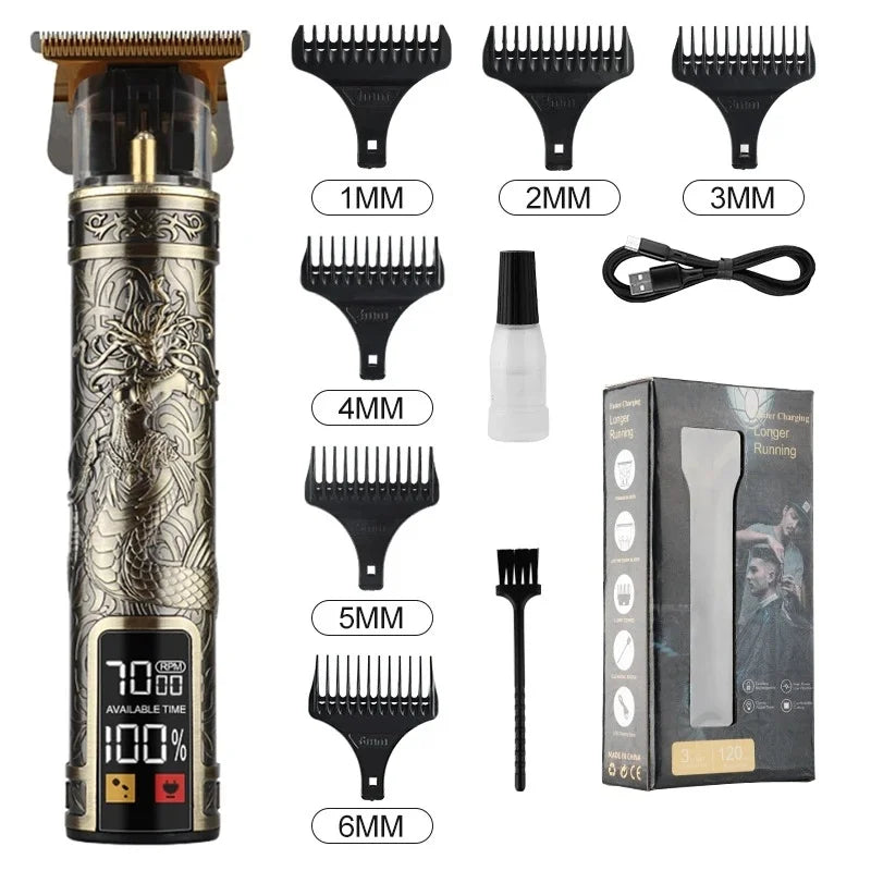 Noxwear - T9 LCD Electric Hairdresser Oil Shaving Head Electric Pusher Carving