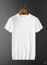 Noxwear - Men's Ice Silk Hollow V-neck T-shirt Top Summer Cool Thin Style Chicken Heart Short Sleeves Knitted Top