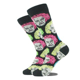 Noxwear - Cotton Happy Funny Socks Men Alien Planet Shark Crazy Design Sokken Unisex Novelty Dinosaur Crew Skateboard Calcetines Hombre