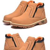Noxwear - Steel toe cap boots waterproof non-slip work shoes for men women anti smash anti puncture leather construction site safety shoes
