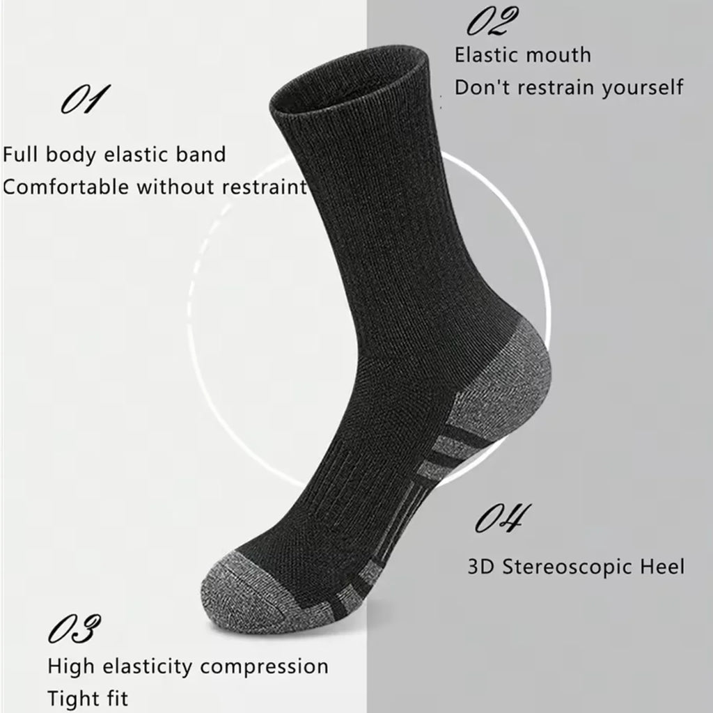 Noxwear - 12Pairs Men's Outdoor Gym Socks High Quality Comfortable Soft Ground-Gripping Football Large Size New Style