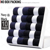 Noxwear - HSS 5/10 Pairs Men's Cotton Blend Socks Black Business Men Socks Soft Breathable Summer Winter for Male Socks Plus Size (6.5-14)
