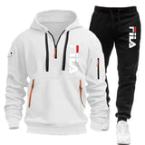 Noxwear-Two sets of 2025 new fashionable men's sportswear, a zippered hooded sweatshirt and sweatpants, for casual fitness and jogging