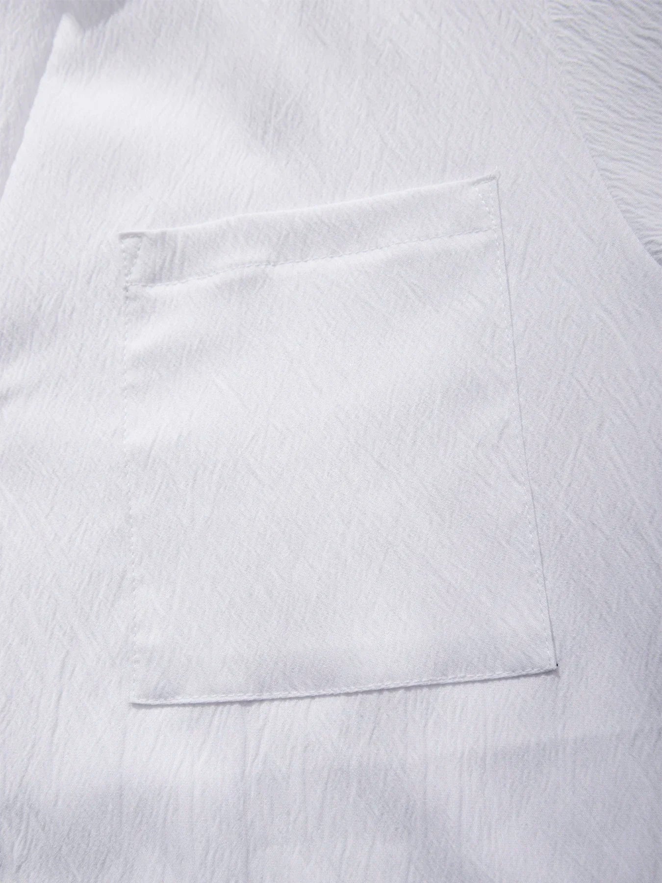 Noxwear - Men's Casual Button Down Shirts Short Sleeve Textured Summer Beach Shirt Cuban Vacation Shirts with Pocket S-XXXL