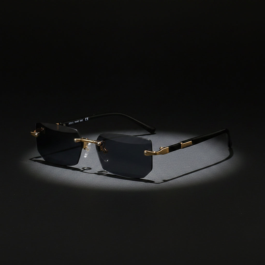 Noxwear - Rimless Sunglasses Rectangle Fashion Popular Women Men Shades Small Square Sun Glasses For Female Male Summer Traveling Oculos