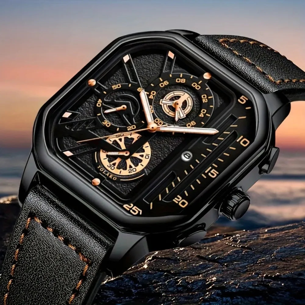 Noxwear - Luxury Big Dial Men Square Watch