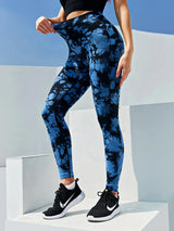 Noxwear CHRLEISURE Tie Dye Push Up High Waist Leggings Stretch Athletic Women Sexy Pants Casual Seamless Gym Knitting Leggings Femme