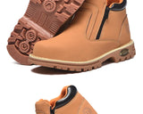 Noxwear - Steel toe cap boots waterproof non-slip work shoes for men women anti smash anti puncture leather construction site safety shoes