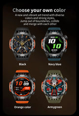 Noxwear - LIGE GPS Smart Watch Men LED Flashlight Compass Waterproof Bluetooth Call Health Watches Voice Assistant Military Smartwatch Men