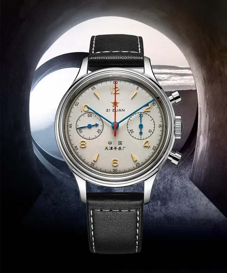Noxwear - Men's watches 1963 pilot automatic watch 42mm waterproof retro quartz chronograph vintage dress watch