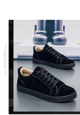 Noxwear - Autumn New Shoes for Men Suede Leather Casual Shoes Fashion Flat Skateboard Shoes Youth Cool Sneaker