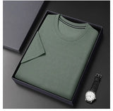 Noxwear - New Summer Waffle Round Neck Short Sleeved T-shirt for Men's Short Sleeved Top